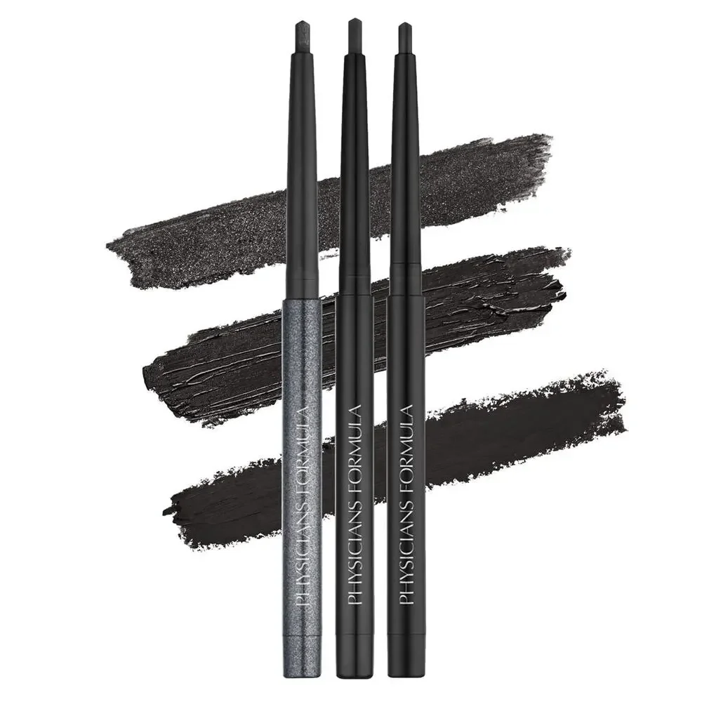 Physicians Formula Eye Booster Gel Eyeliner Trio Black Shimmer Satin Matte NEW